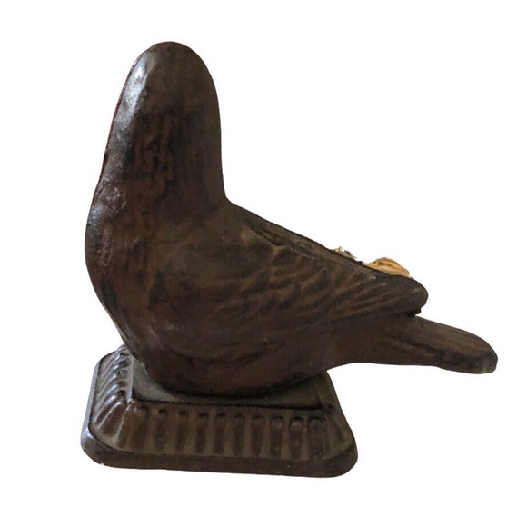 Antique Cast Iron Bird Door Stop Stay Figural Decor Pigeon Dove Bookend Target - Picture 11 of 13